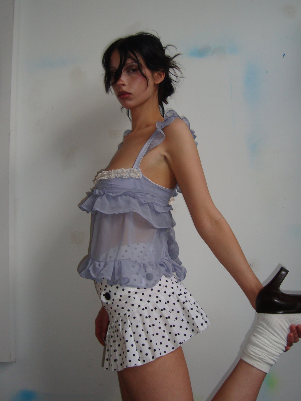 Lavender Ruffle Top
