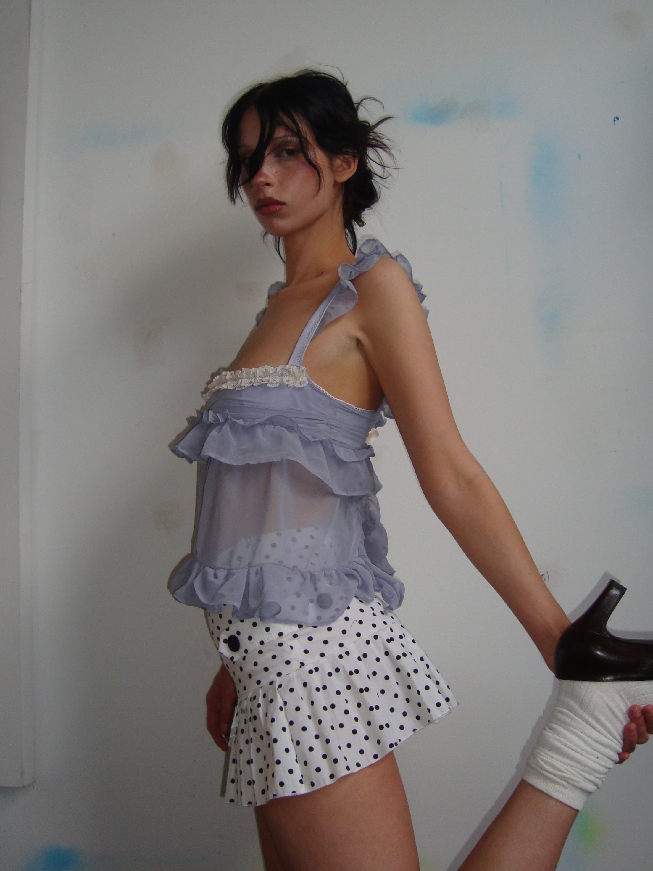 Lavender Ruffle Top