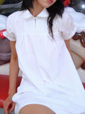 Crispy White Babydoll Dress