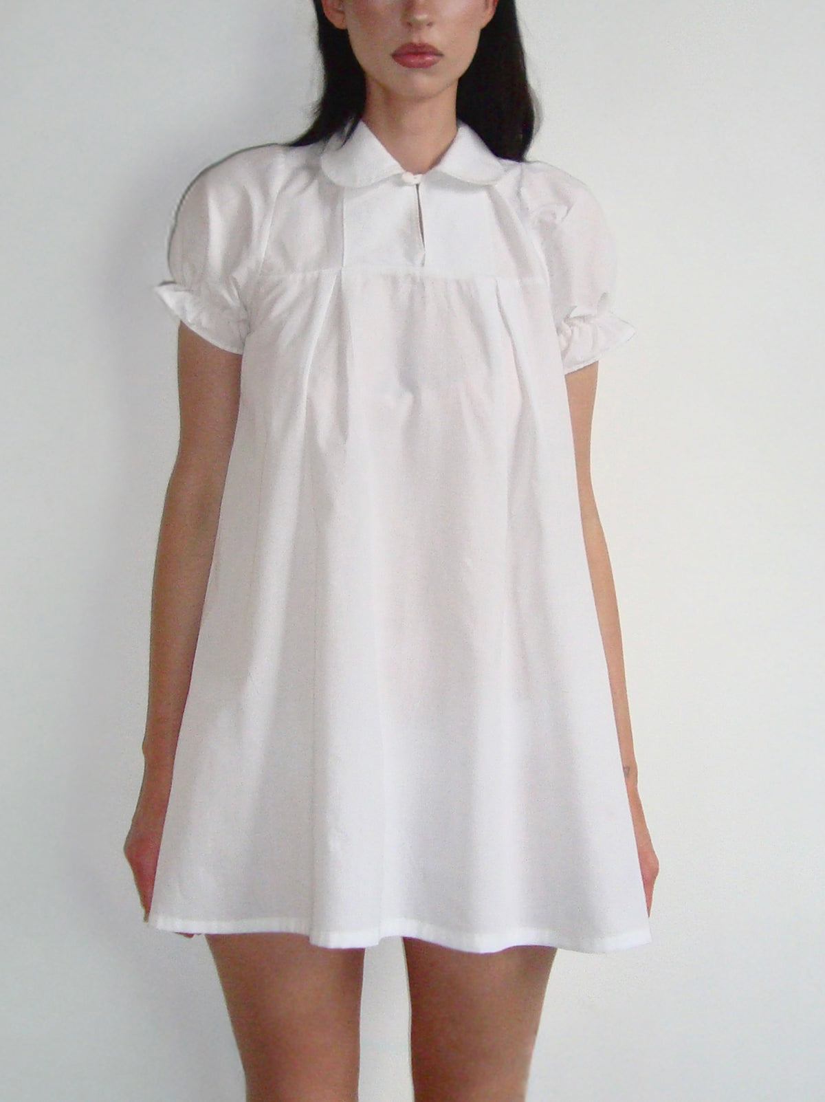 Crispy White Babydoll Dress