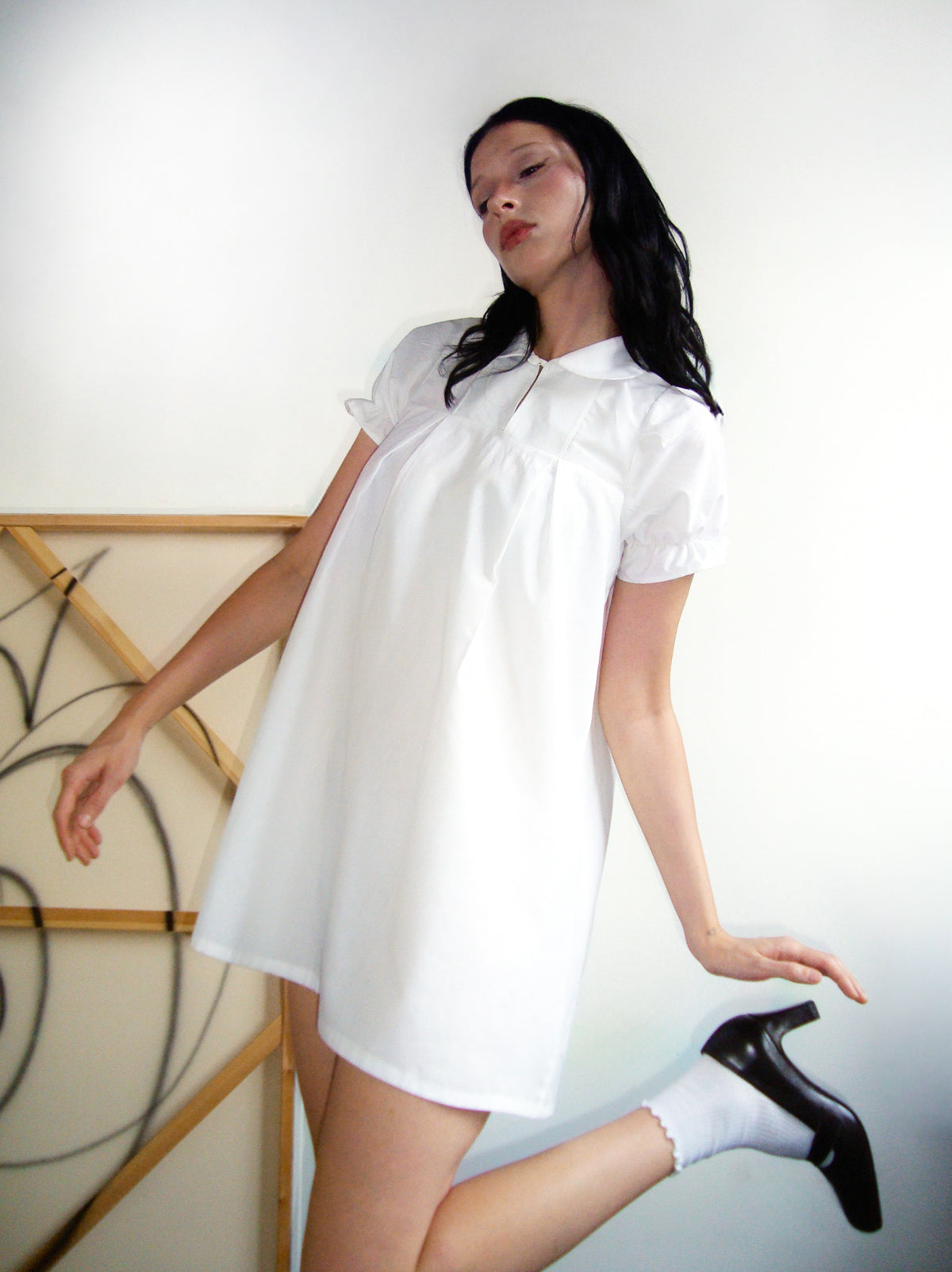 Crispy White Babydoll Dress